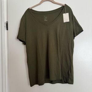 a new day olive Green Scoop Neck Short Sleeve T-Shirt